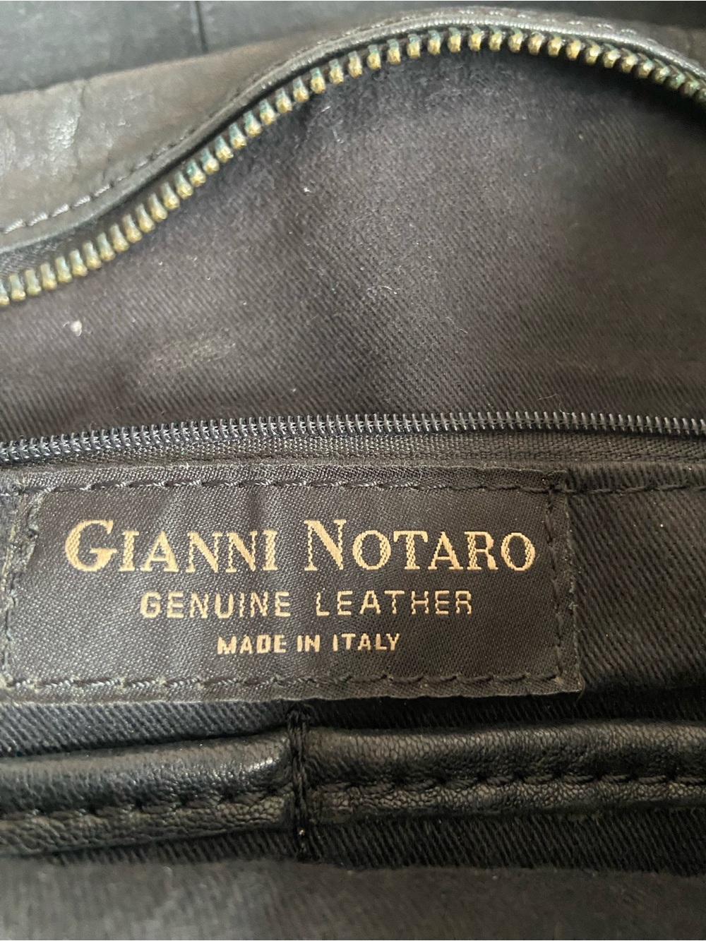 Beautiful Vintage Black Leather Large Italian Messenger Bag Gianni Notaro - Picture 4 of 14